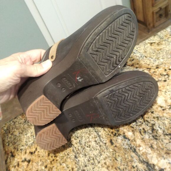 Crocs Sarah Croslite Mule Clog Shoes Brown Slip On Comfort Women's Sz 8 203631 - Picture 8 of 12